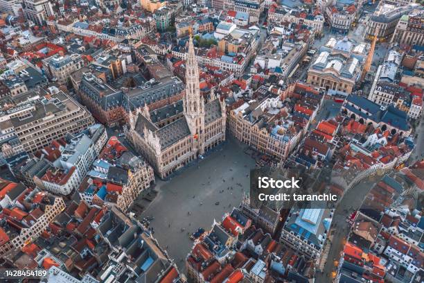 Cityscape Of Brussels Belgium Stock Photo - Download Image Now - Brussels-Capital Region, City of Brussels, Aerial View