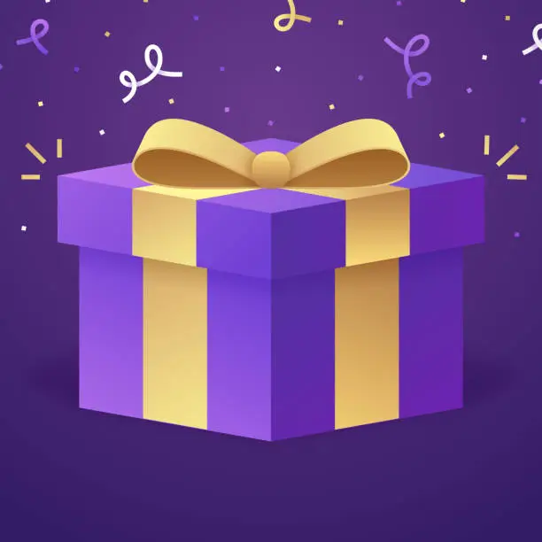 Vector illustration of Gift Present Reward Surprise Box
