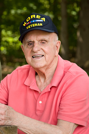 Korean War Veteran looking at camera