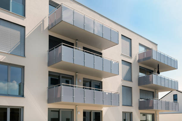 istock Modern New Architecture, Apartment Building with Balconies 1428460151