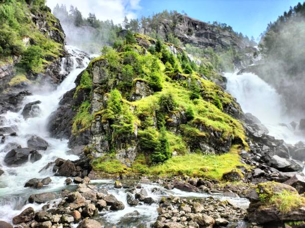 istock waterfall Latefossen and espelandfossen in Norway 1428462453