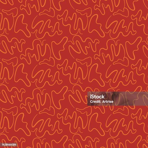 Texture Pattern Fine Line Red Red Thin Line Shapes Minimal Elegant Seamless Pattern Texture Stock ...