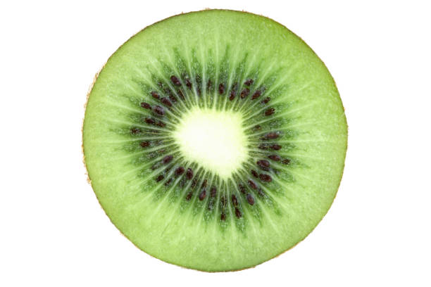 istock Sliced ripe kiwi fruit isolated on white background. 1428465437