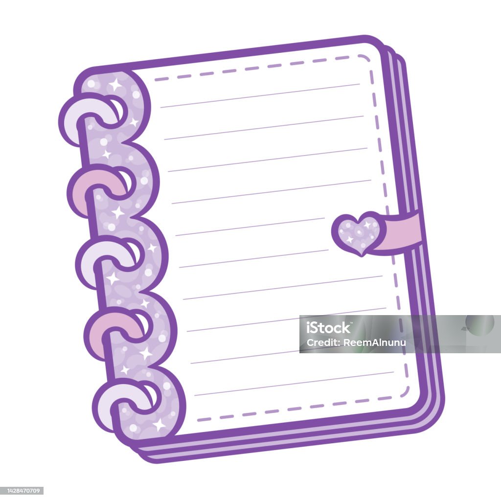 Desenho De Kawaii Deixa O Caderno Para Colorir Página Esboço Vetor
