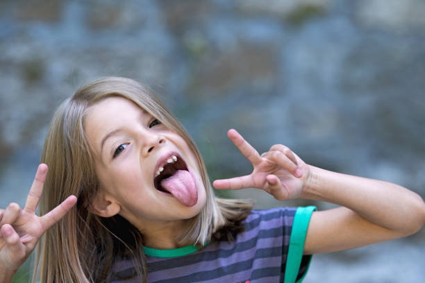 Young girl with tooth gap