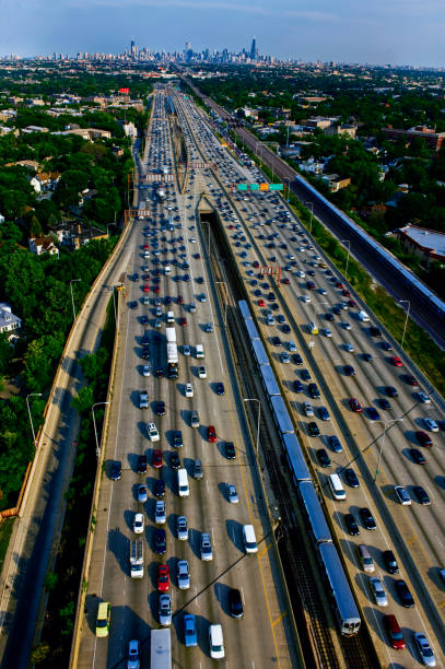 istock Kennedy Expressway Aerial, Chicago, IL 1428474525