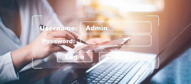 istock Security password login online concept  Hands typing and entering username and password of social media, log in with smartphone to an online bank account, data protection from hacker 1428485441