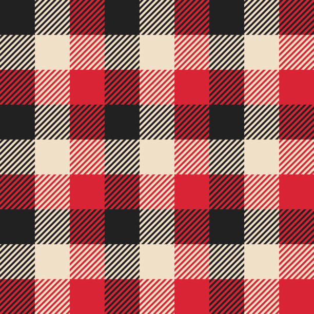 Plaid seamless repeat pattern Pixel-perfect vector plaid design. Repeats seamlessly and scales to any size. plaid stock illustrations