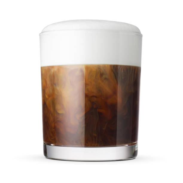 istock Glass with cappuccino coffe isolated on white. 1428496244