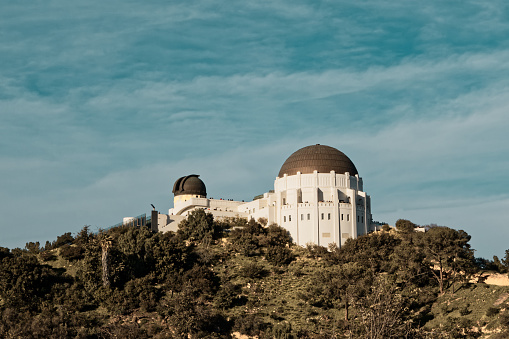 Observatory in Griffith Park that is a great tourist destination for views of Los Angeles and hiking