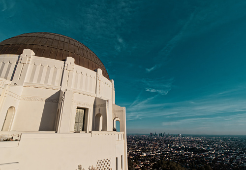 Observatory in Griffith Park that is a great tourist destination for views of Los Angeles and hiking