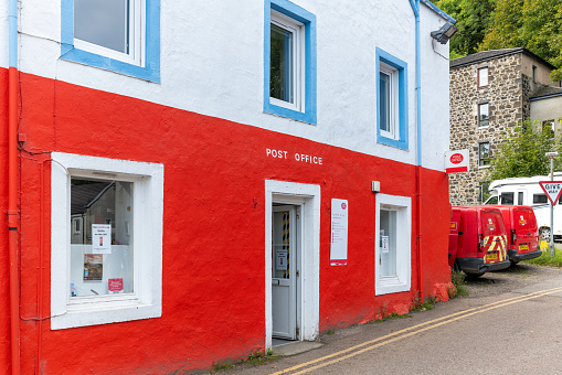 14 September 2022. Tobermory,Isle of Mull,Scotland. This is the exterior of the Post Office in Tobermory on the Isle of Mull.