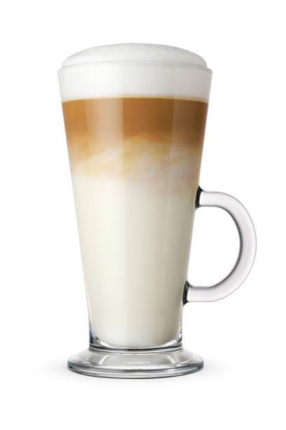 istock Latte coffee in a transparent glass cup isolated. 1428528227