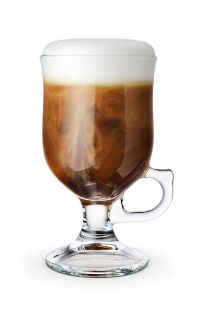 istock Glass cup with cappuccino coffe isolated. 1428528234