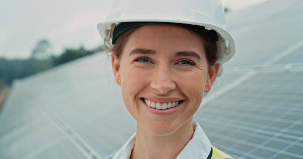 Free Stock Photo of Engineer in charge of solar panel installation ...