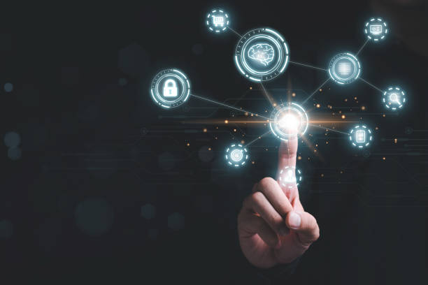 istock Businessman hand touching to virtual screen with infographic cloud computing and technology icons, cloud technology is centralize collect lifestyle and confidential information. 1428541926