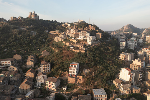Residential houses on the hill, in Taizhou, Zhejiang, China.