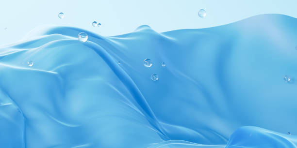 流れるような布の背景、3dレンダリング。 - water wave water surface wave pattern ストックフォトと画像