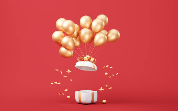 istock Cartoon gift box, festival elements, 3d rendering. 1428544282