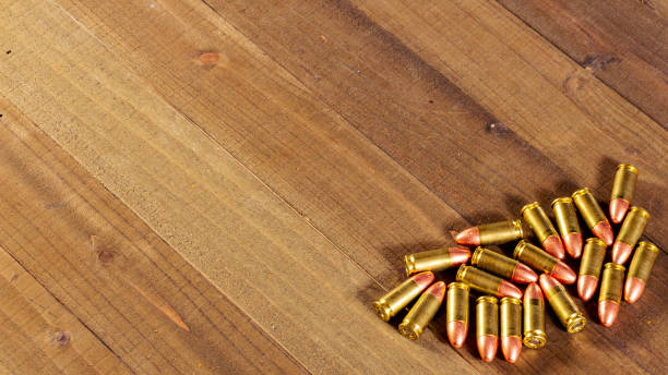 9mm ammunition stock photo