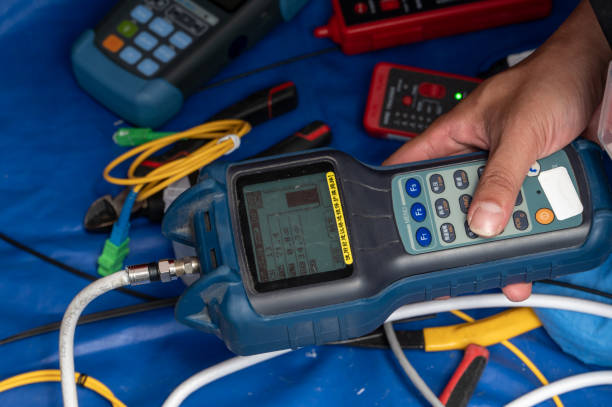 Use instrument to test the hand of coaxial cable