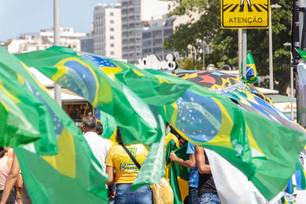istock Brazilian flag outdoors in Rio de Janeiro. 1428552058