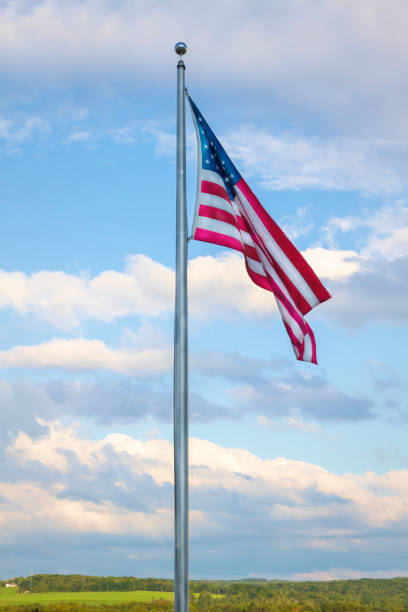 Free Stock Photo of American Flag Flying on Tall Pole | Download Free ...