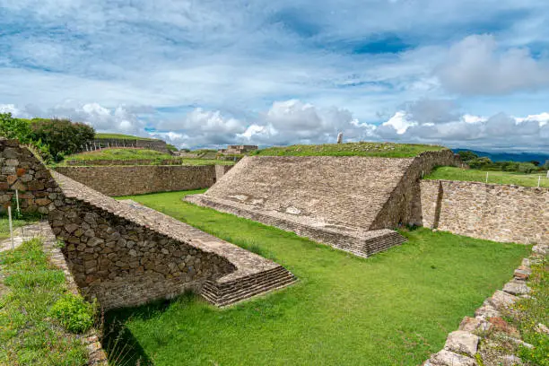 Ballgame court at Monte Alban, archaeological site, Oaxaca, Mexico