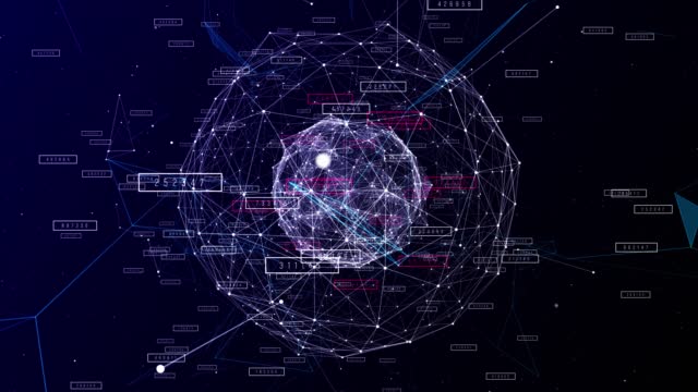 4k Futuristic network technological background (loopable)