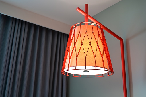 luxury orange lamp in the room, interior design