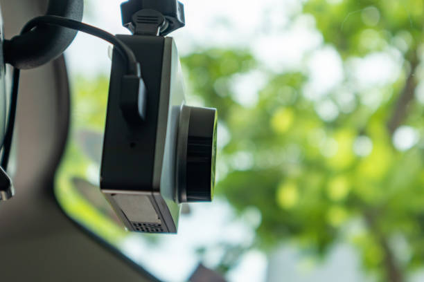 istock Car CCTV camera video recorder for driving safety on the road 1428572016