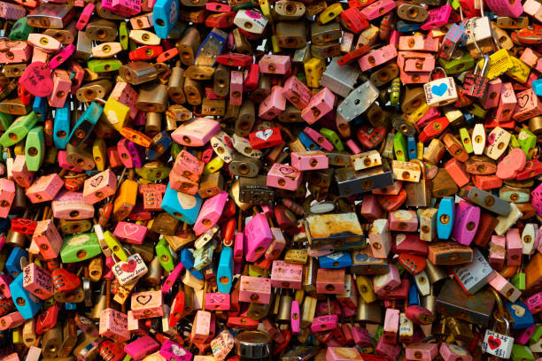 SEOUL, SOUTH KOREA - APRIL 7, 2017: Love Locks at Namsan Seoul Tower, Seoul, South Korea