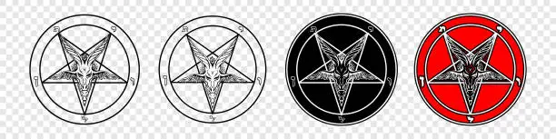Vector illustration of The Sigil of Baphomet. Goat pentagram illustration isolated on white background. Vector EPS 10