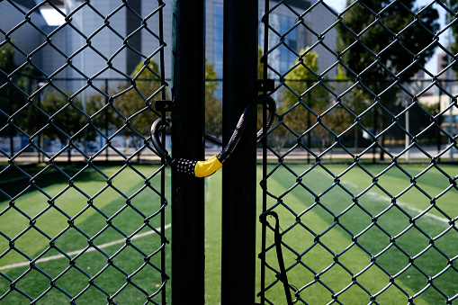 Locked football field
