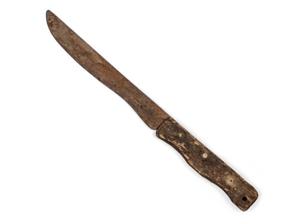 istock Vintage rusty knife on a white background. 1428590507