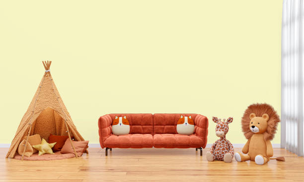 istock 3d rendered illustration of kids playroom. 1428591464