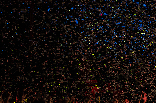 A confetti blast at a  major concert