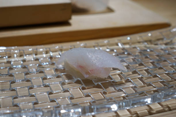 istock Close up Ika Sushi, Fresh squid meat 1428603573