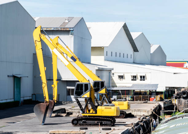 bright yellow digger