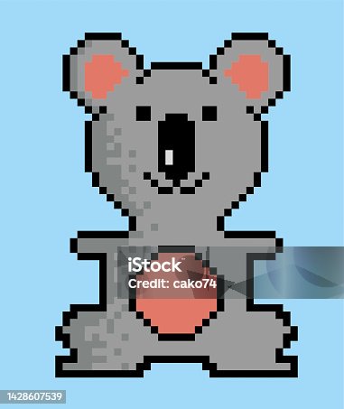 istock Pixel koala illustration 1428607539