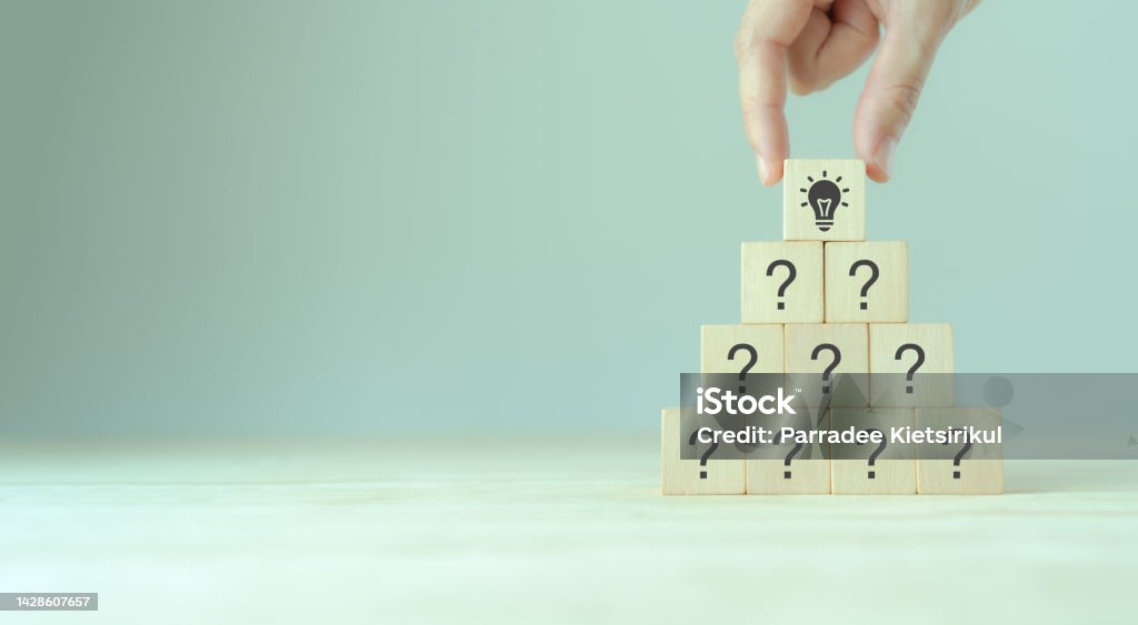 Question Idea Analysis Question Marks And Light Bulb Symbolizing Idea Or Solution Problem ...