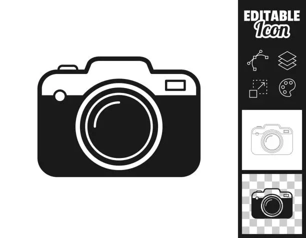 Vector illustration of Camera. Icon for design. Easily editable