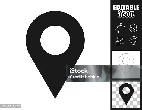 istock Map pin. Icon for design. Easily editable 1428616222