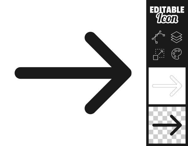 Right arrow. Icon for design. Easily editable vector art illustration