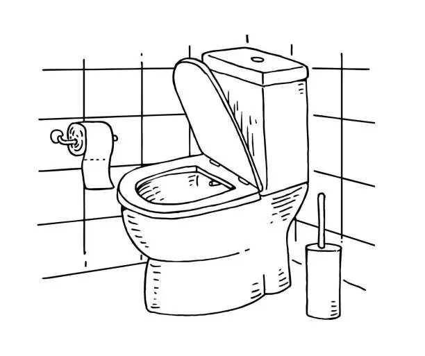 Vector illustration of Hand drawn toilet