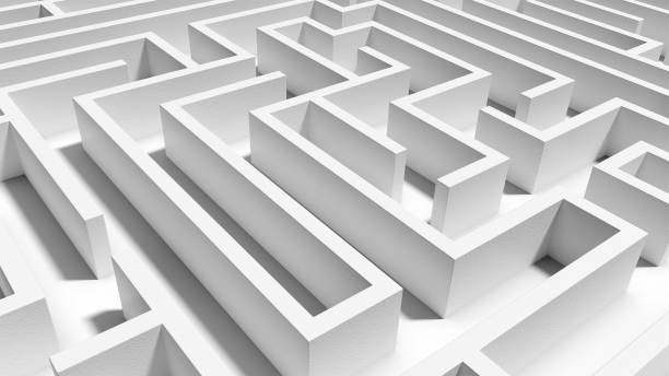 istock White maze. Abstract illustration. 1428618026