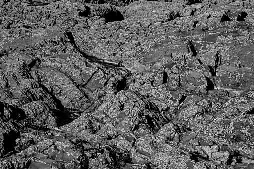 Close up of costal rock formations in North Devon, UK