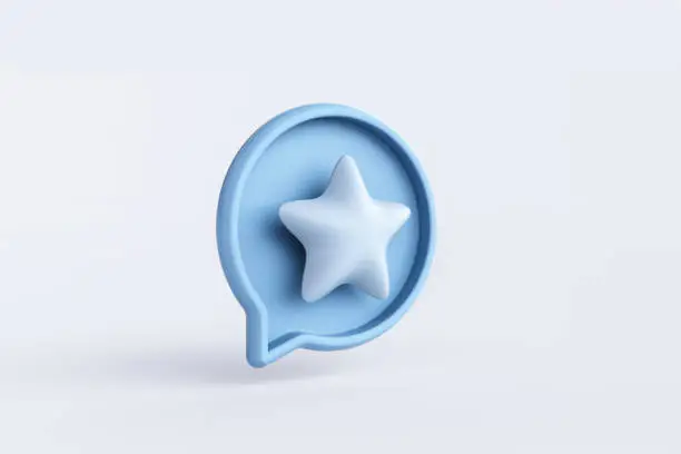 Photo of Speech bubble with rating star icon sign