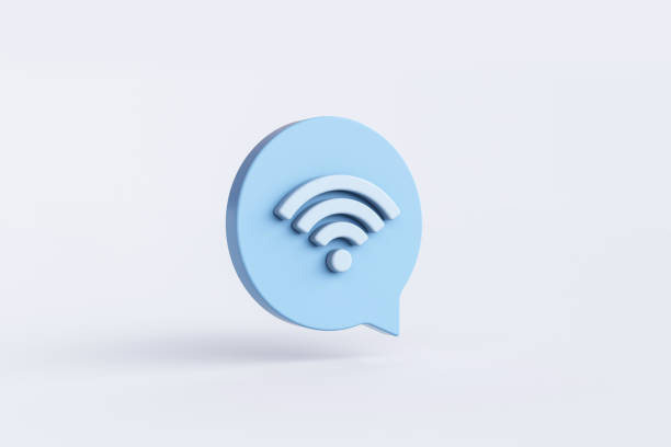 istock Website wifi icon or technology wireless internet network communication computer signal sign symbol with speech bubble 1428622454