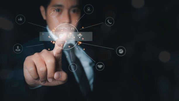 istock Contact us or Customer support hotline people connect. 1428624696